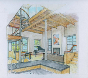 Winchester Telephone Loft View from the Kitchen (Architectural Rendering)